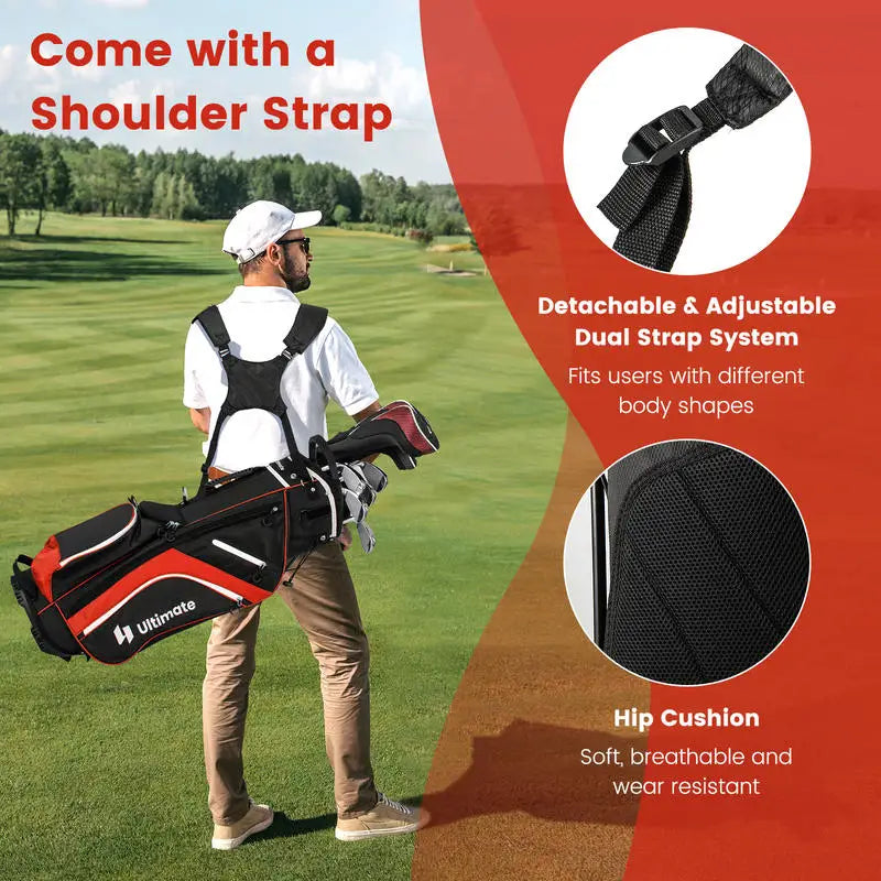 Lightweight Golf Stand Bag With 14 Way Top Dividers And 6 Pockets