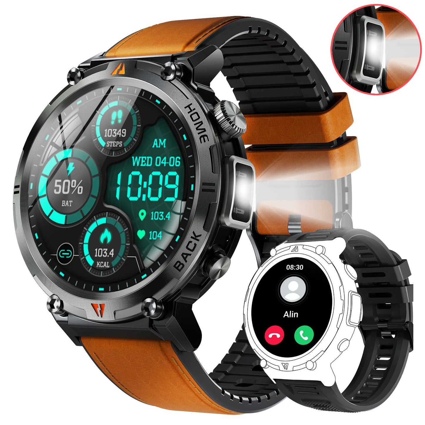 EIGIIS KE3 Smartwatch For Men Bluetooth Call Heart Rate Monitor