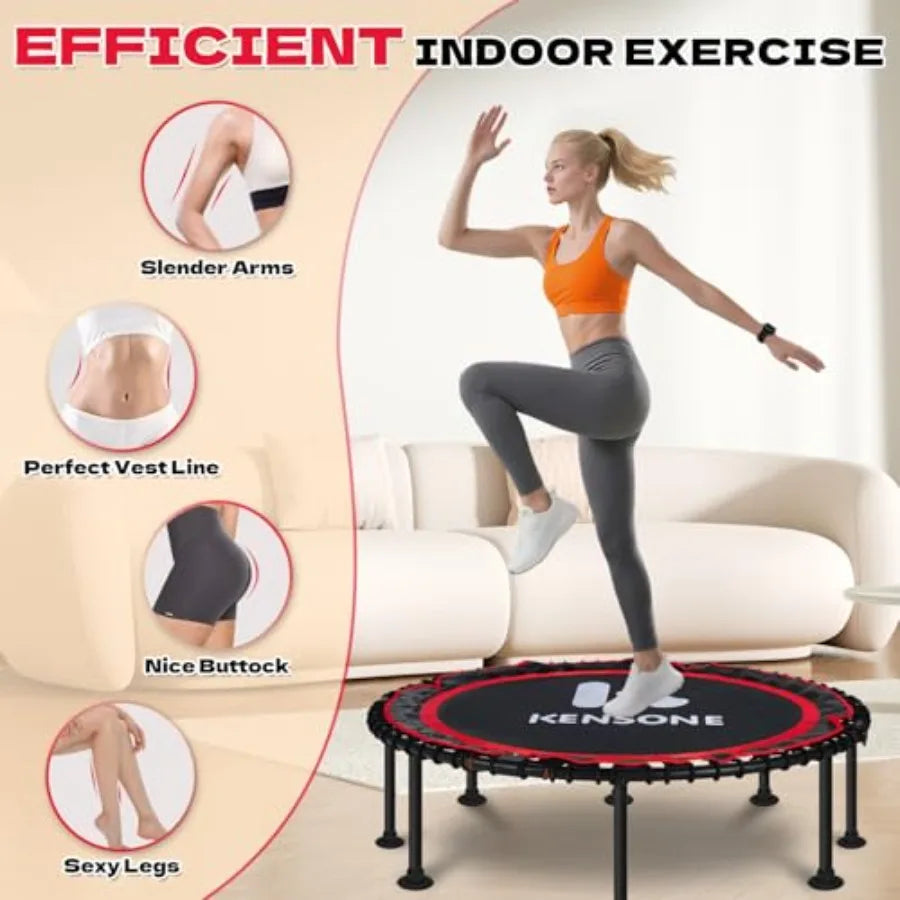 Foldable Indoor Rebounder Trampoline Steel Frame Quiet Bungee Cords