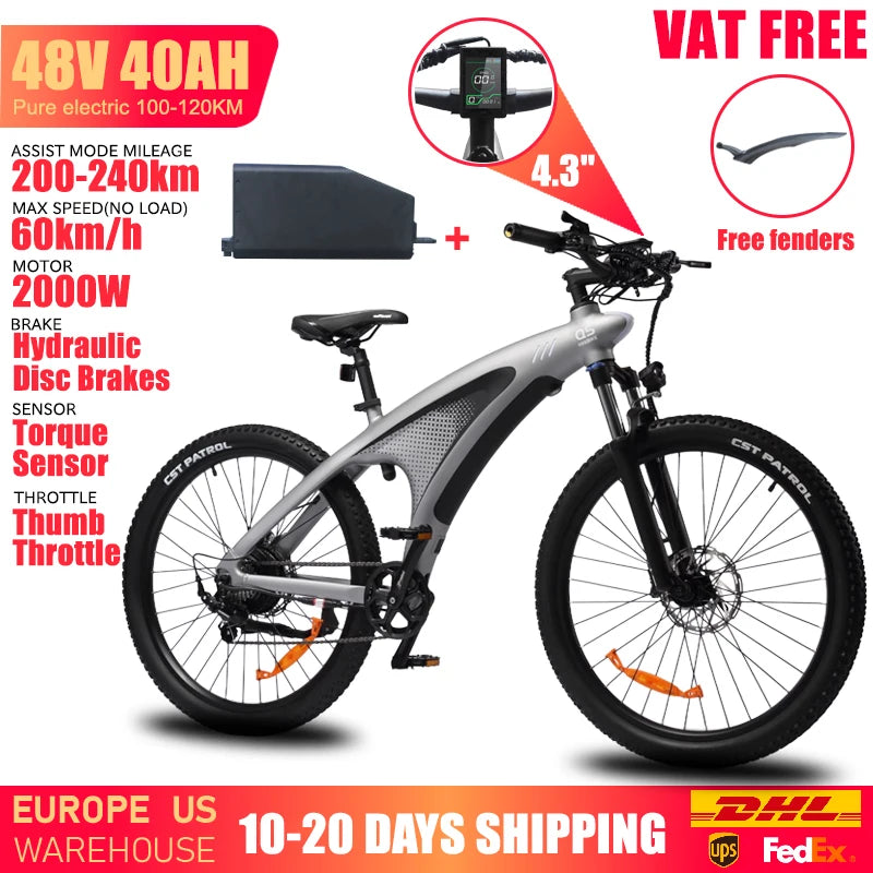 HUANCI Q5 Mountain Electric Bike 48V 20Ah Hydraulic Disc Ebike
