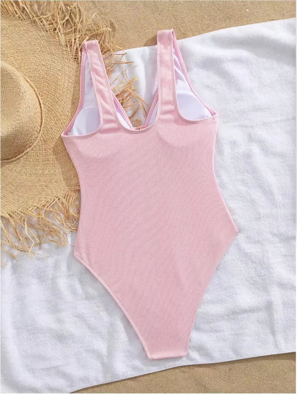 One Piece Swimsuit Monokini With Starfish Ornament Hollow V Neck