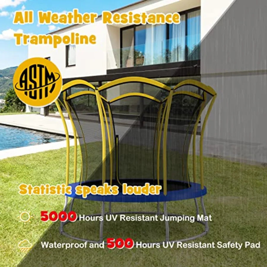 ASTM Approved Recreational Trampoline With All Round Enclosure Indoor Outdoor