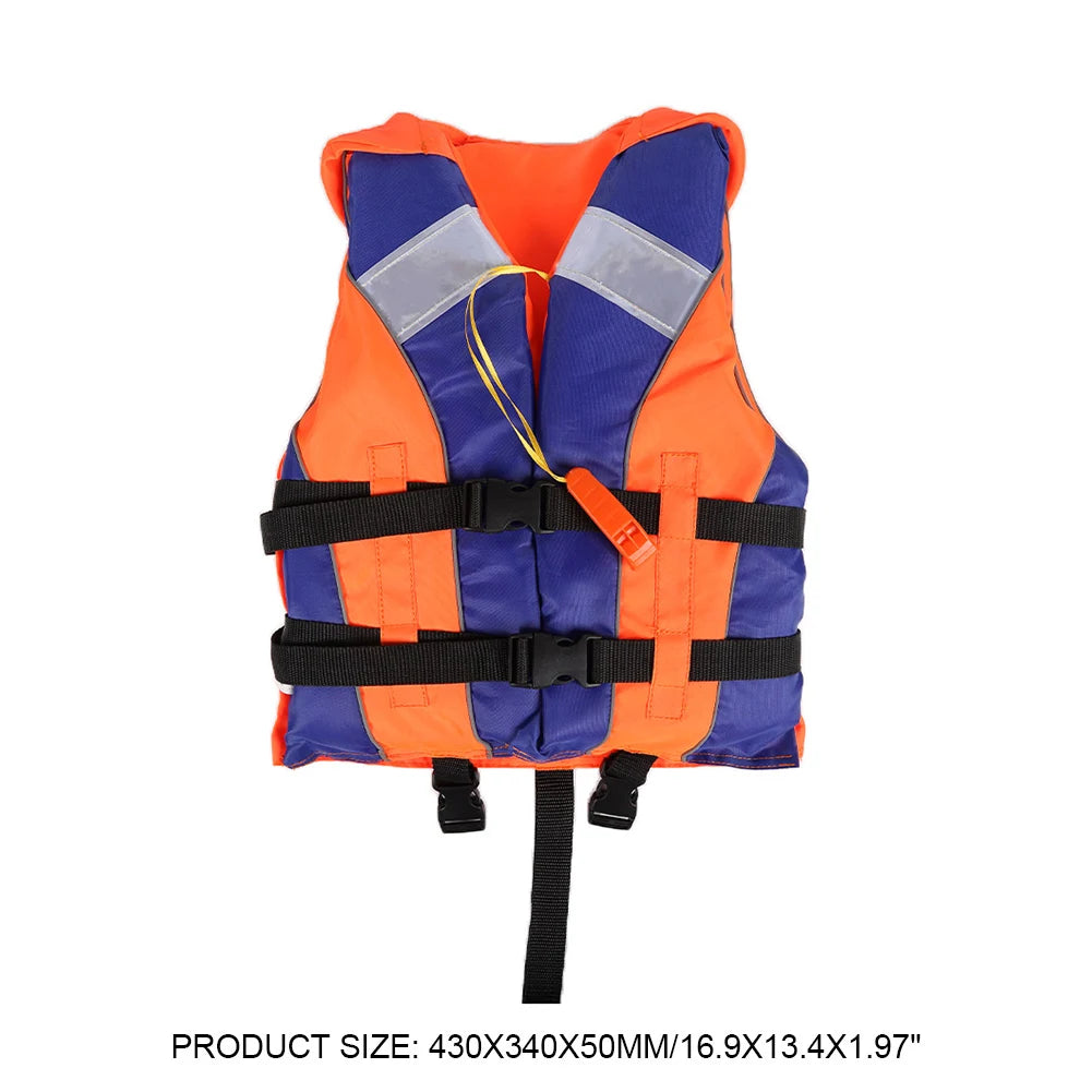 Shunmaii Kids Life Jacket With Whistle Adjustable For Water Sports