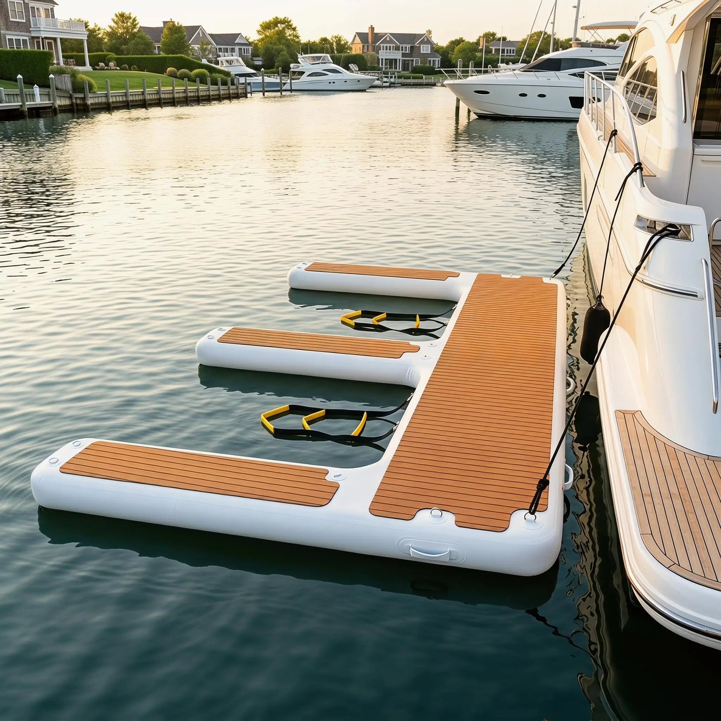 Inflatable Jet Ski Dock EShaped With Non Slip EVA Deck