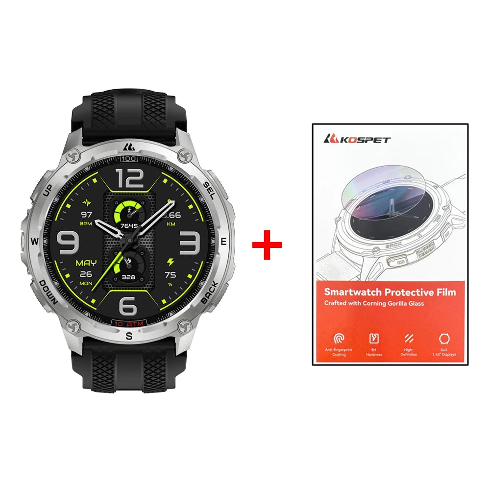 KOSPET Tank T4 Smartwatch GPS Maps 10ATM Waterproof Heart Rate