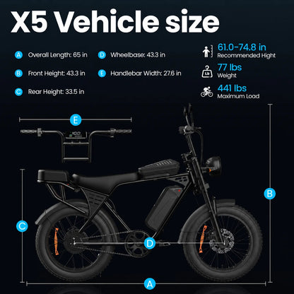 EOEOTWO 1000W Fat Tire Electric Bike For Adults 48V Battery