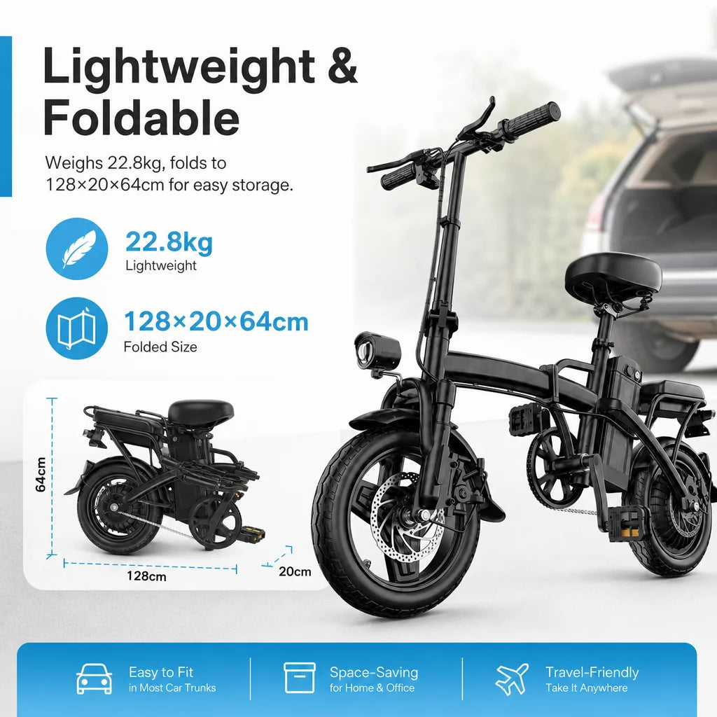 Portable 500W Folding Electric Bike For Urban Commuting