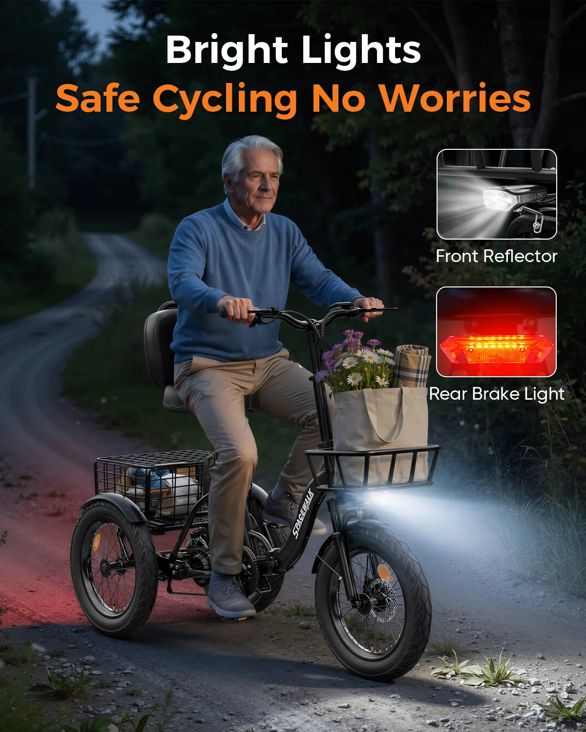 Eilleo Spacewalk Folding Electric Trike With 1200W Motor