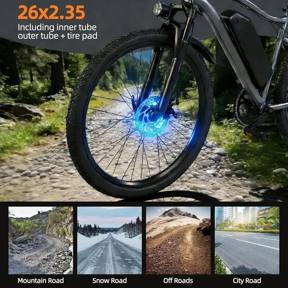 7-Speed 750W Electric Mountain Bike Unisex Folding With 25 MPH