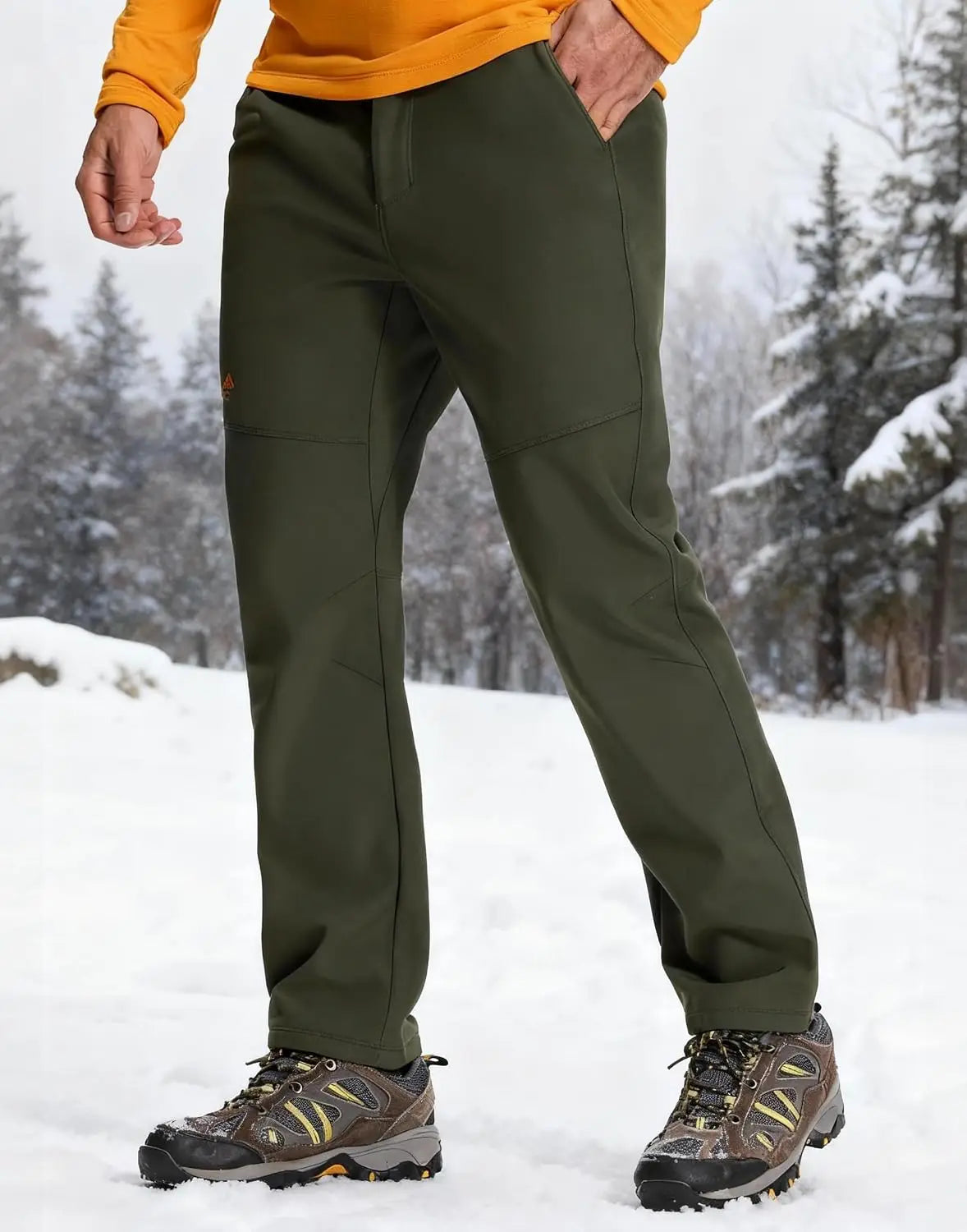 Pioneer Camp Mens Fleece Lined Insulated Waterproof Hiking Pants
