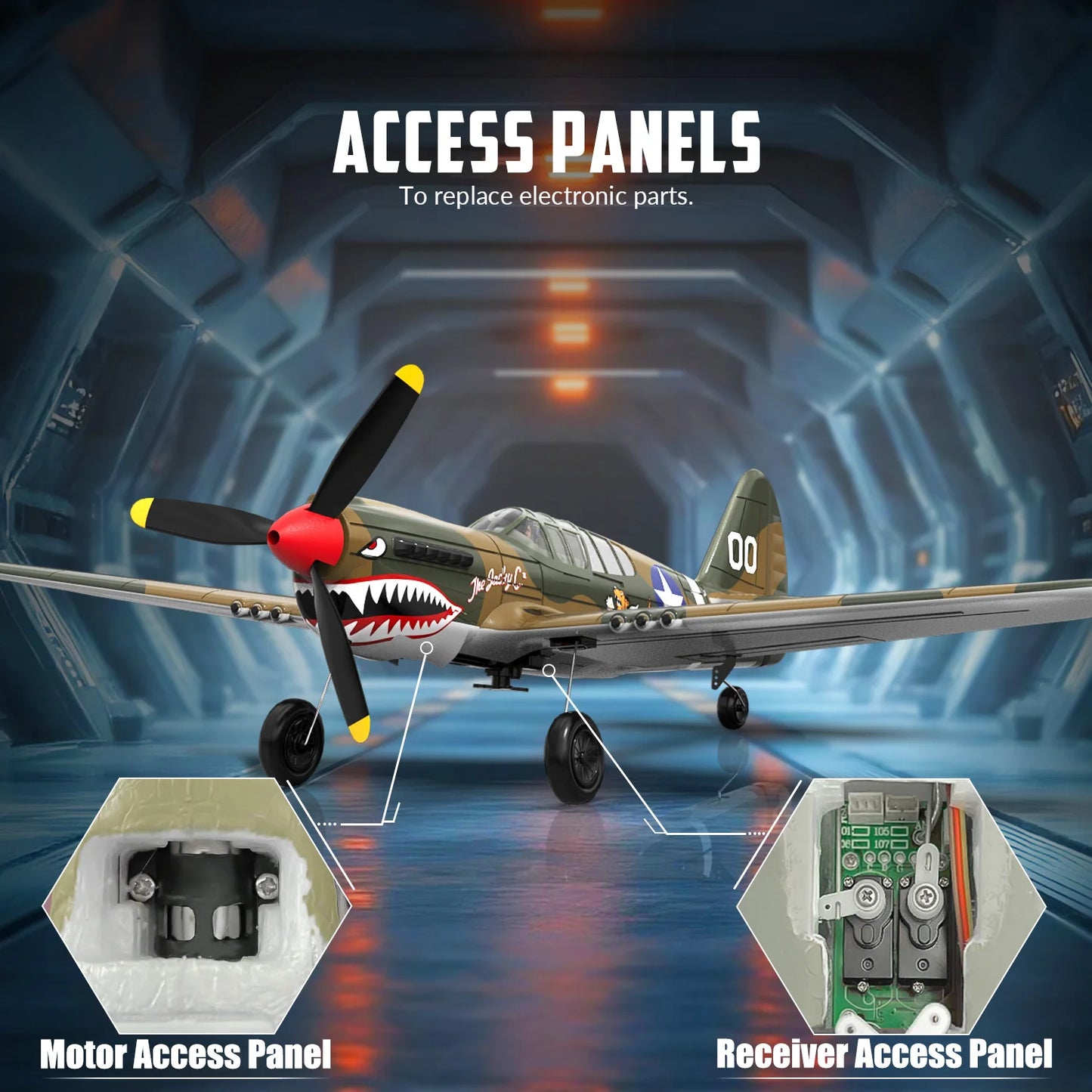 EXHOBBY P40 Fighter Warhawk RC Airplane 4CH EPP 6-Axis Gyro