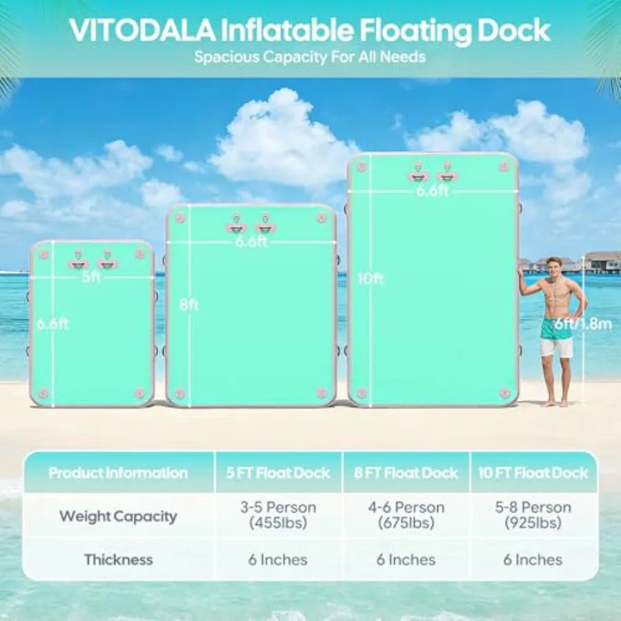 Inflatable Floating Dock Island Raft For Pool Lake River Ocean