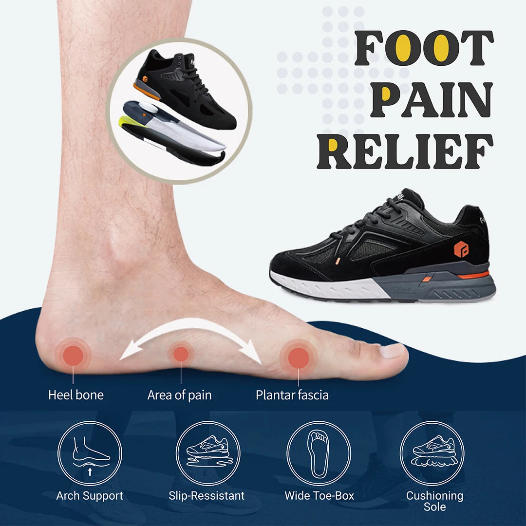 Fitville Men Lightweight Walking Shoes With Arch Support And Heel Relief