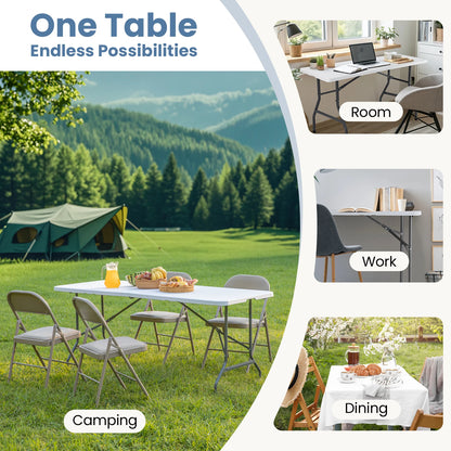 JHK Portable Folding Camping Table With Carrying Handle And Lock