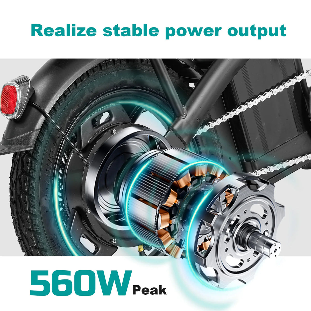 Furider 560W Folding Electric Bike With 48V Removable Battery