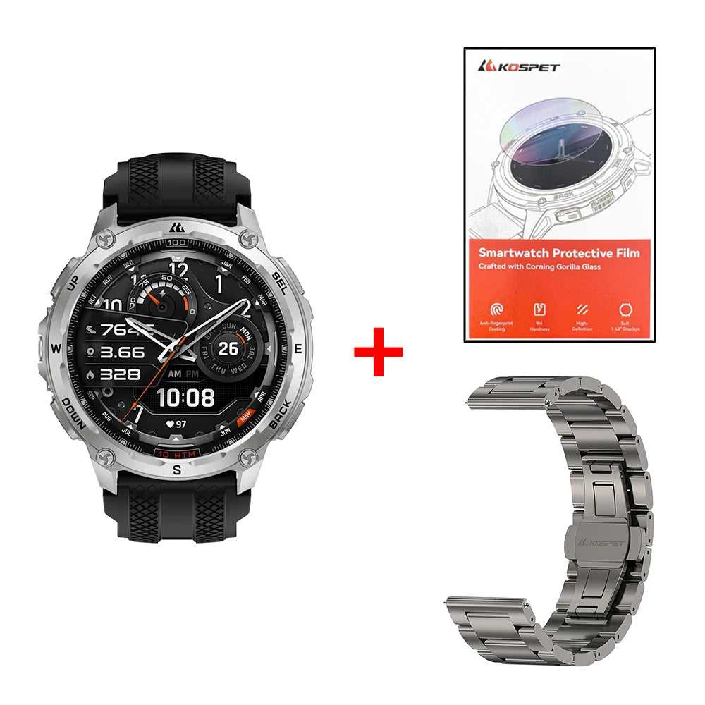 KOSPET Tank T4 Smartwatch GPS Maps 10ATM Waterproof Heart Rate