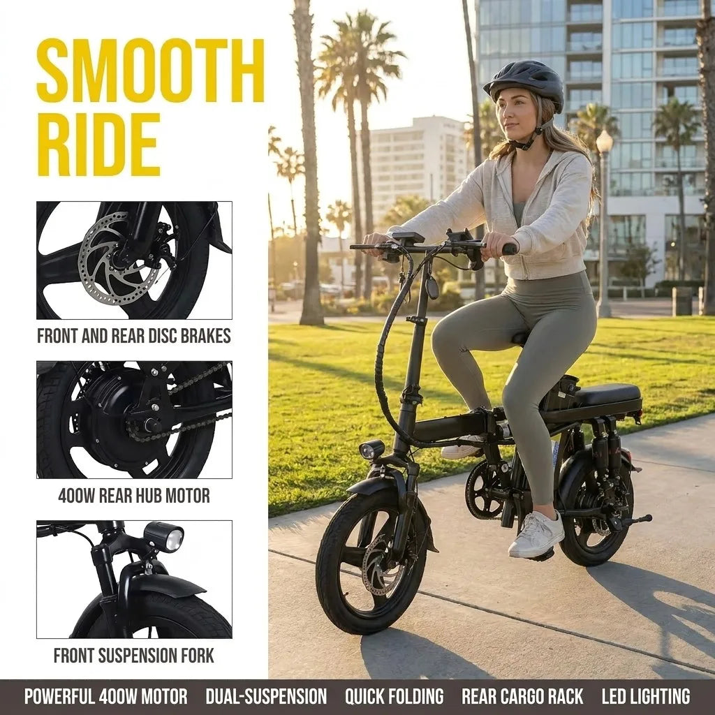 Electric Folding Bike A10-1 400W Motor And Removable 48V Battery