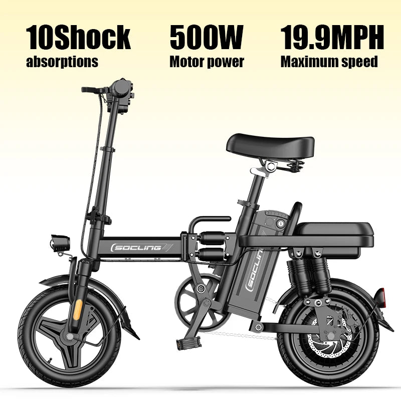 Lightweight Foldable Electric Bicycle With Brushless Motor And Fast Charging