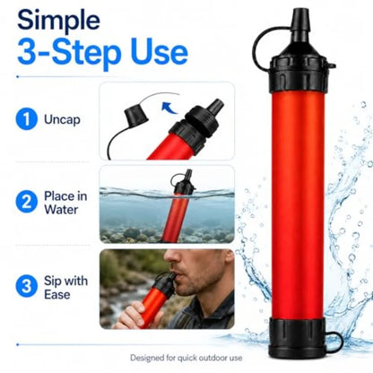 Hollow Fiber Water Filter Straw for Camping Hiking and Travel