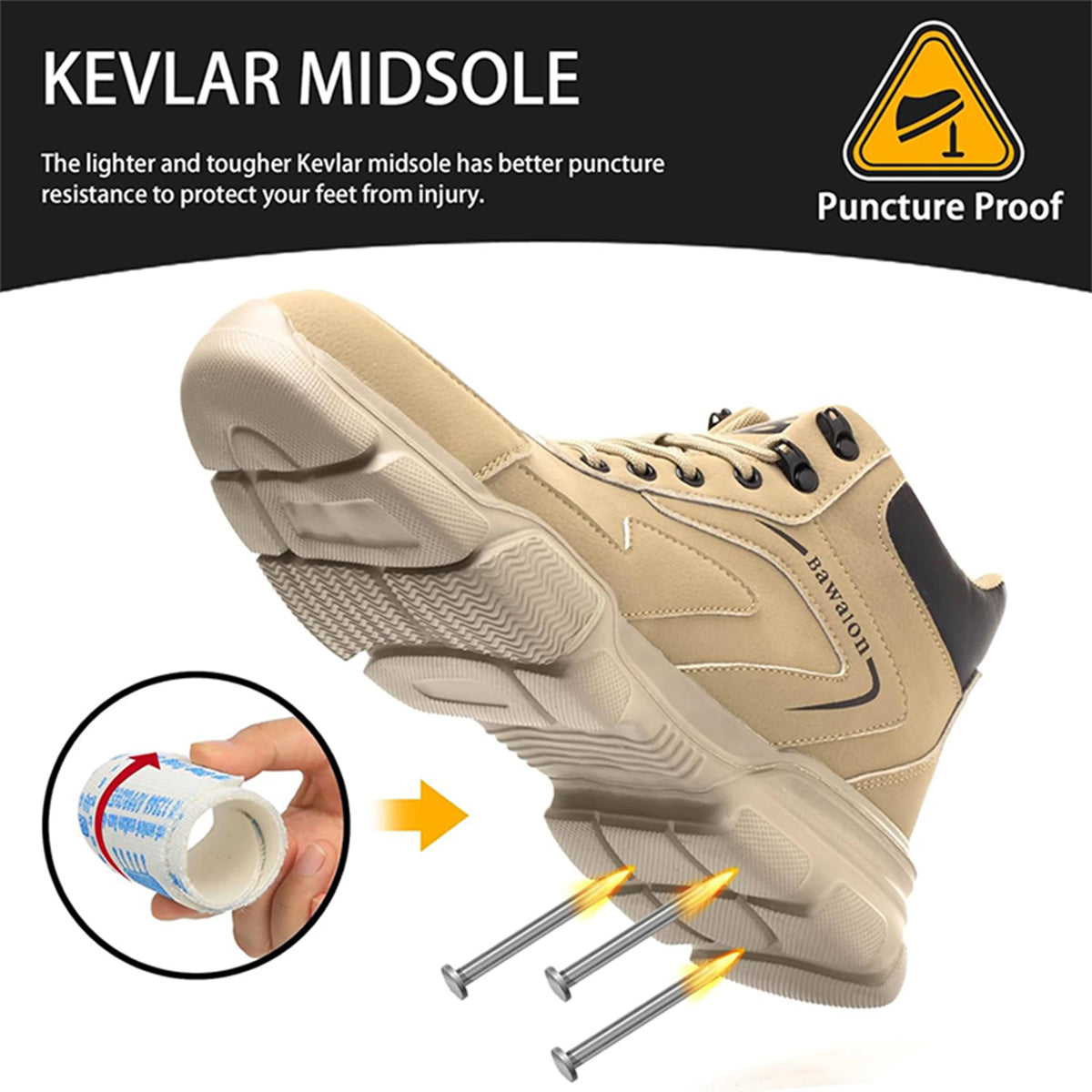 Impact Resistant Steel Toe Safety Boots For Construction Labor