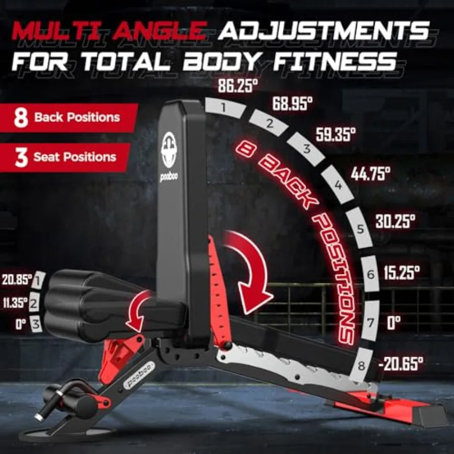 Adjustable Weight Bench For Home Fitness Incline Decline 1500 Lbs