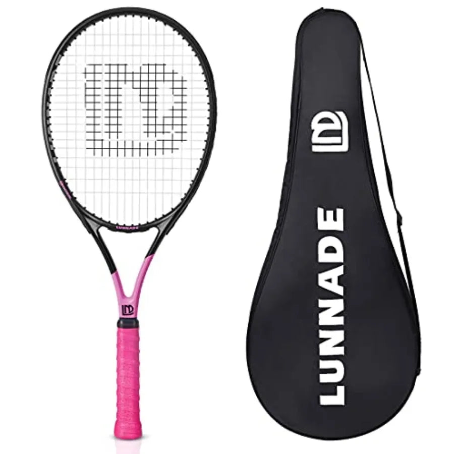 Women Tennis Racket Shockproof Carbon Fiber Lightweight Pre Strung