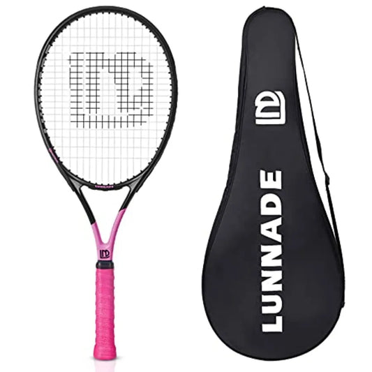 Women Tennis Racket Shockproof Carbon Fiber Lightweight Pre Strung
