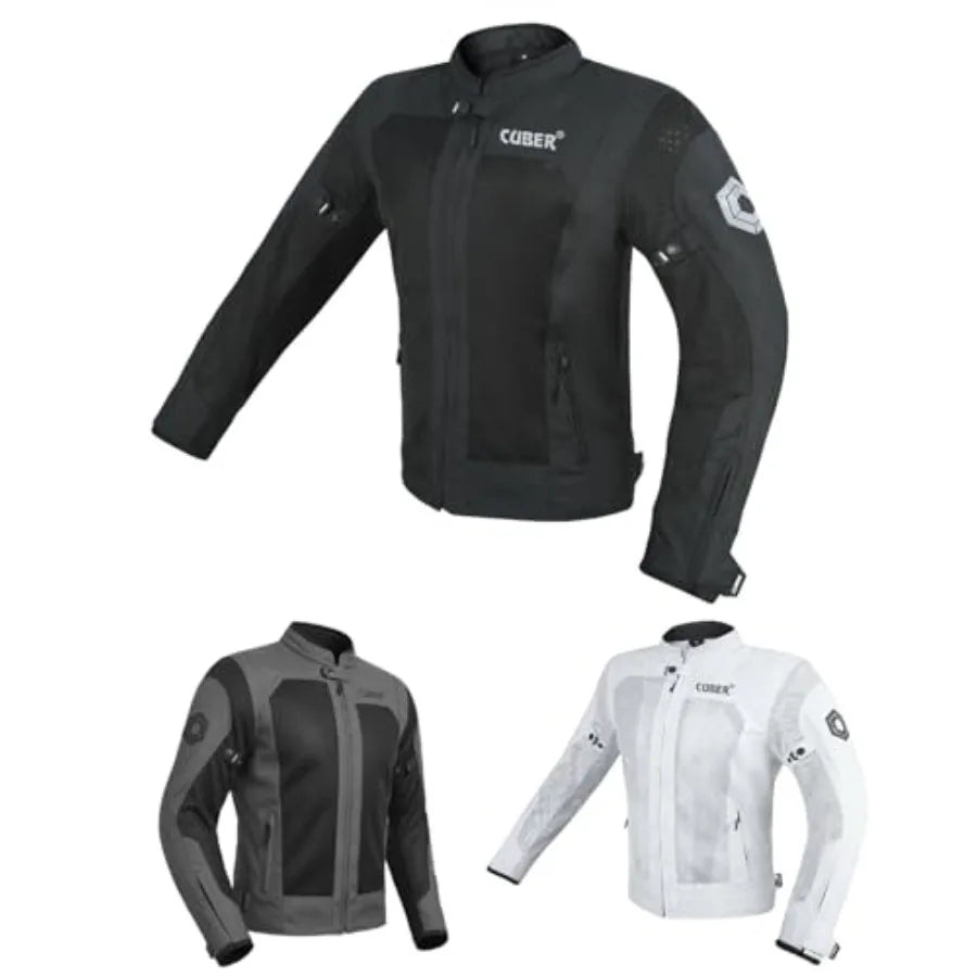 CUBER MOTORCYCLE BREATHABLE MESH JACKET MENS WITH CE ARMOR BIKERS RACING GEAR SUMMER MOTORBIKE PROTECTIVE JACKET