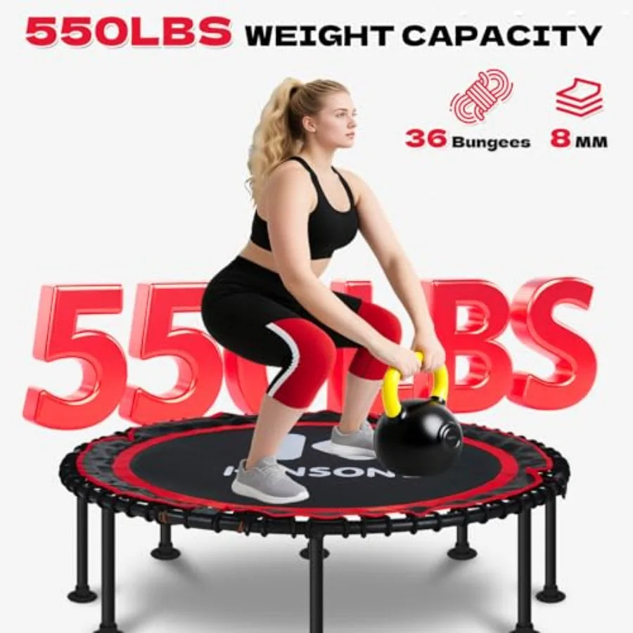 Foldable Indoor Rebounder Trampoline Steel Frame Quiet Bungee Cords
