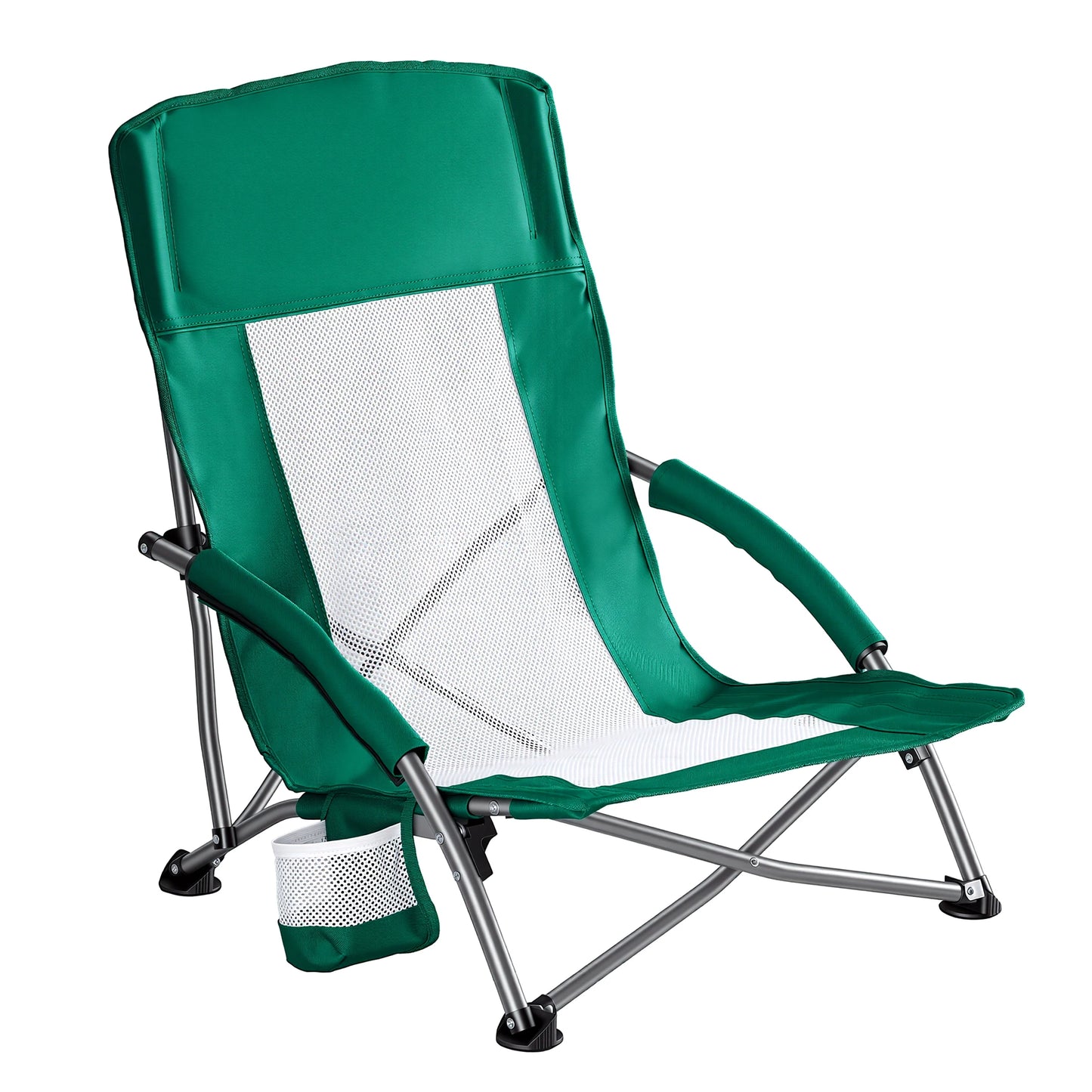 JHK Portable Lightweight Camping Beach Chair With Cup Holder