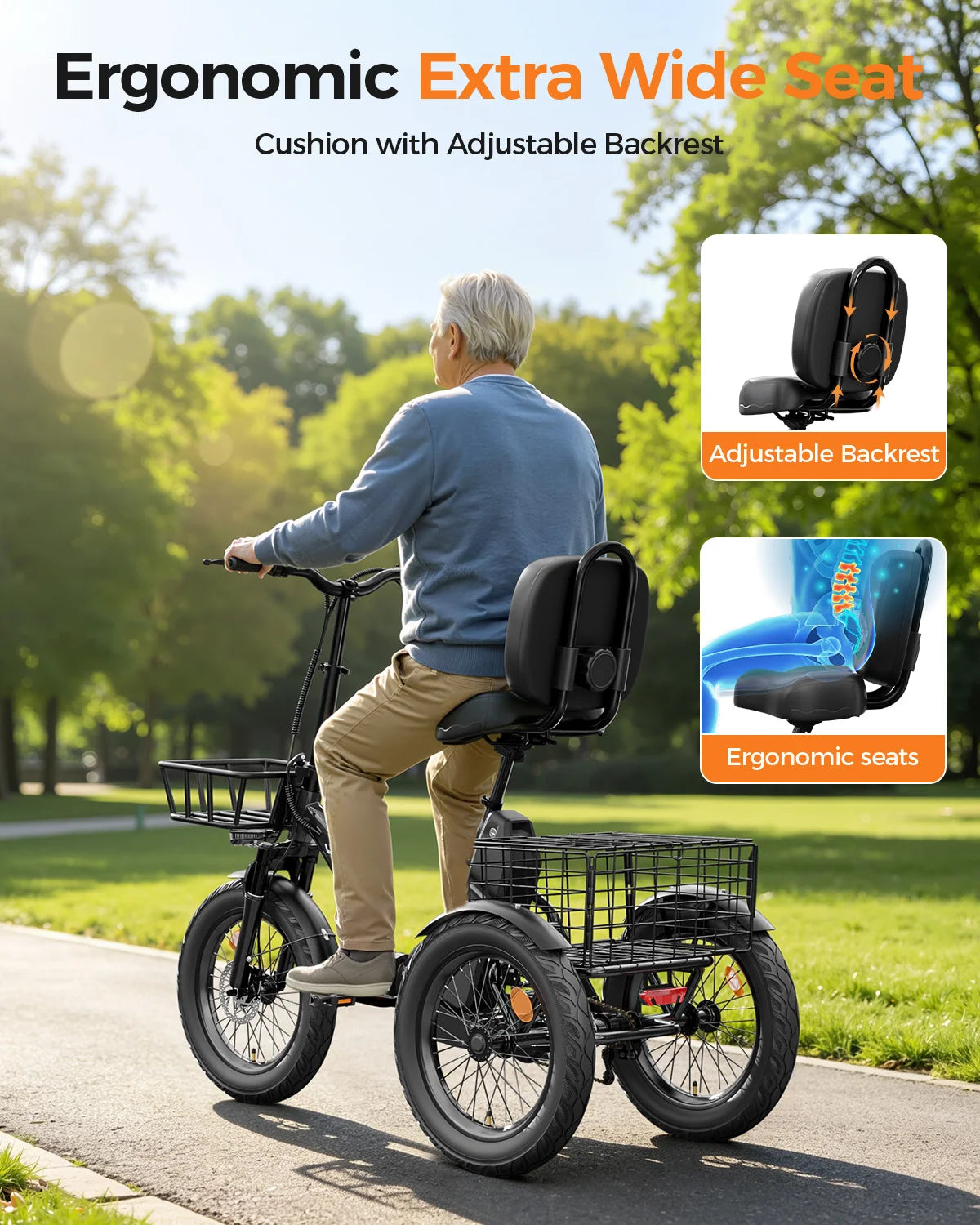 Eilleo Spacewalk Folding Electric Trike With 1200W Motor