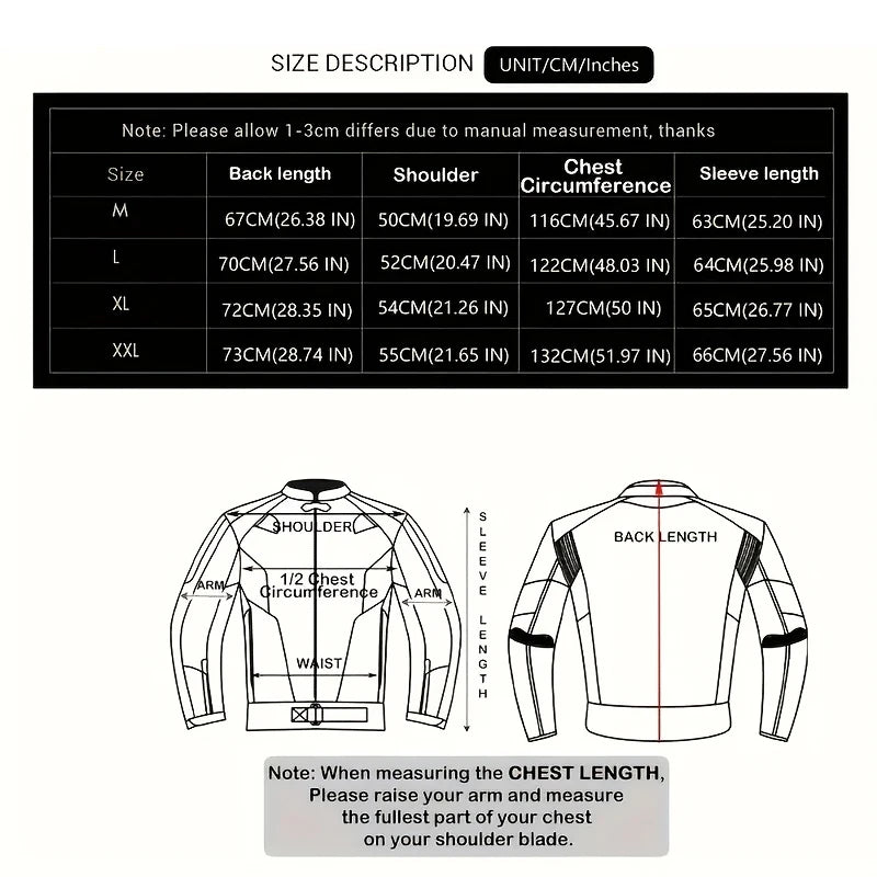 Reflective Motorcycle Jacket With Protective Padding For Night Riding