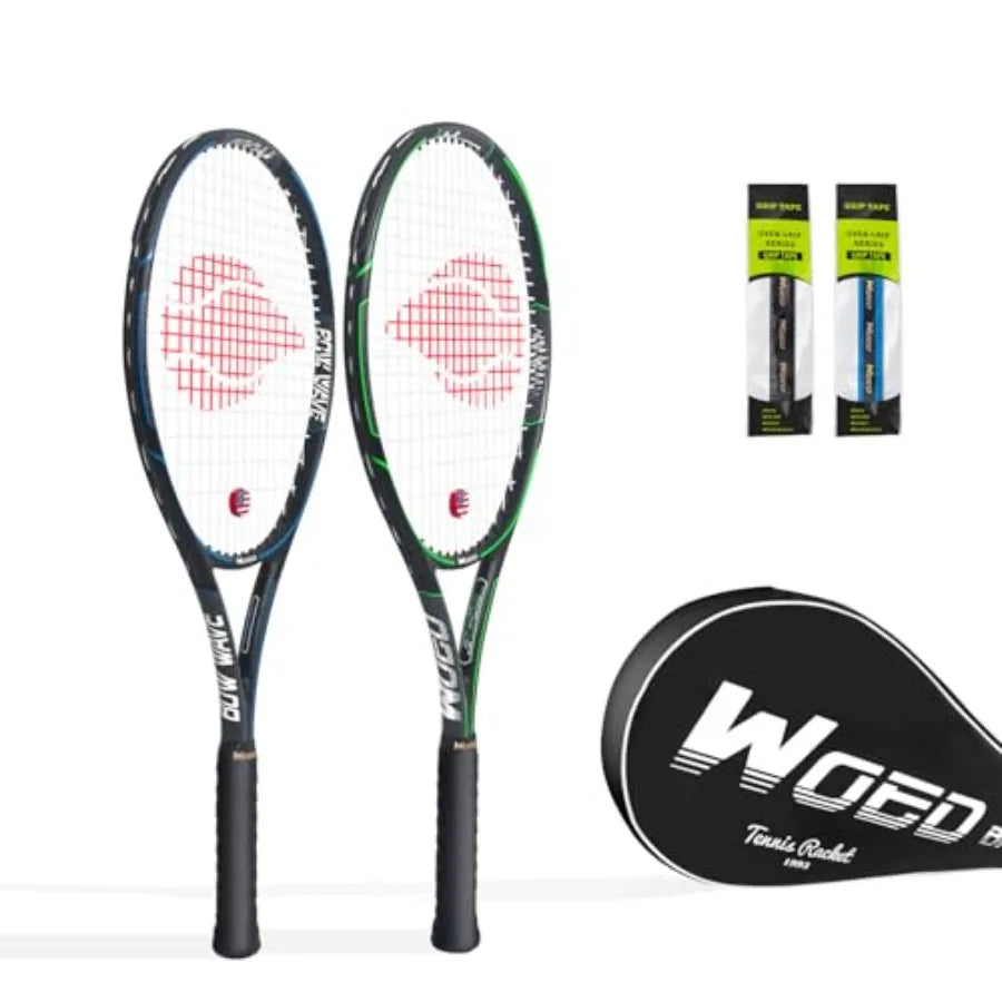 Adult 2 Player Tennis Racket Perfect for Beginner and Professional Players, 27" Speed Tennis Racquet Include Overgrips, Tennis