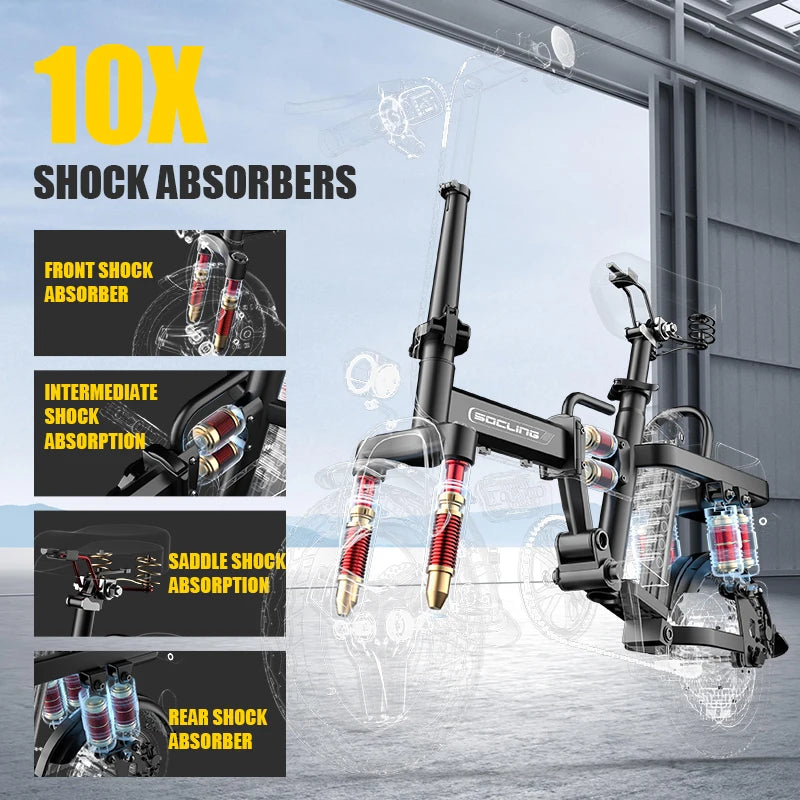 Lightweight Foldable Electric Bicycle With Brushless Motor And Fast Charging