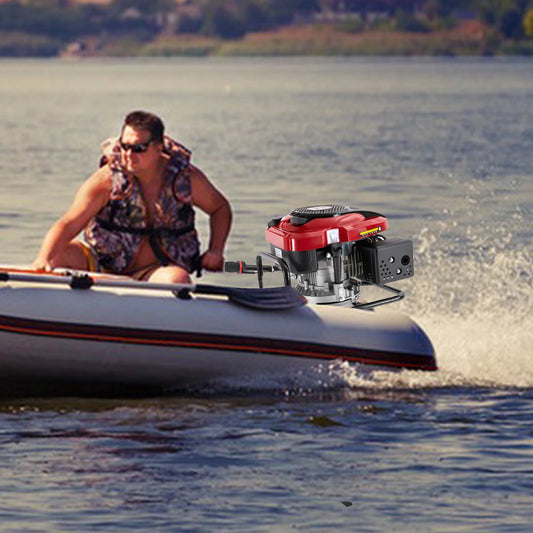 4 Stroke 8HP 196CC Outboard Motors Boat Engine Boat Motor, Air Cooling System, TCI Ignition System, Hand-Pull Recoil Start