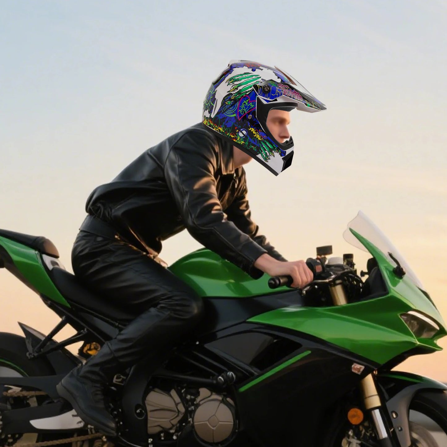Well Vented Unisex Motocross Helmet,Impact Resistant Shell,Lightweight Frame,ATV BMX Dirt Bike Racing Protective Gear