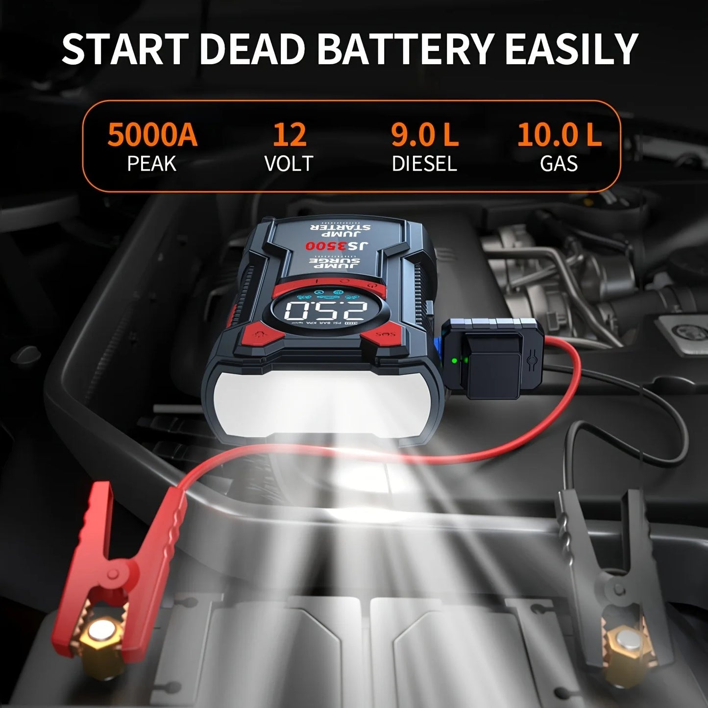 PAIVIROKU 5 In 1 Jump Starter With Digital Tire Inflator