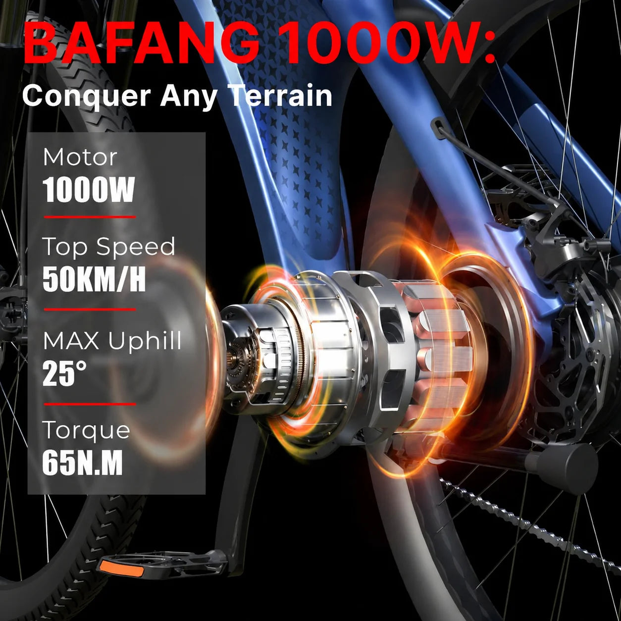 HUANCI Q5 Electric Bike For Adults 1000W 48V 13Ah Lightweight