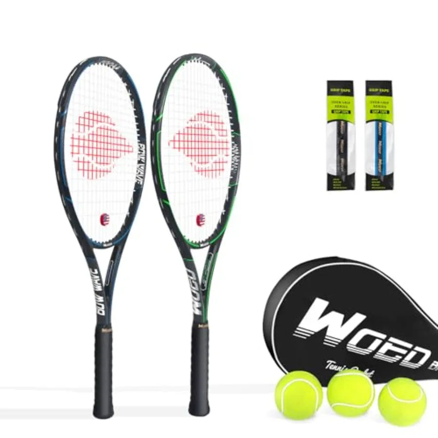 Adult 2 Player Tennis Racket Perfect for Beginner and Professional Players, 27" Speed Tennis Racquet Include Overgrips, Tennis