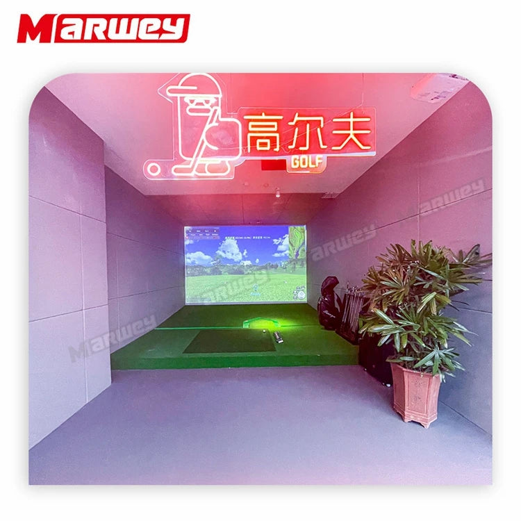 Marwey Professional Indoor Interactive Golf Projection Simulator Machine