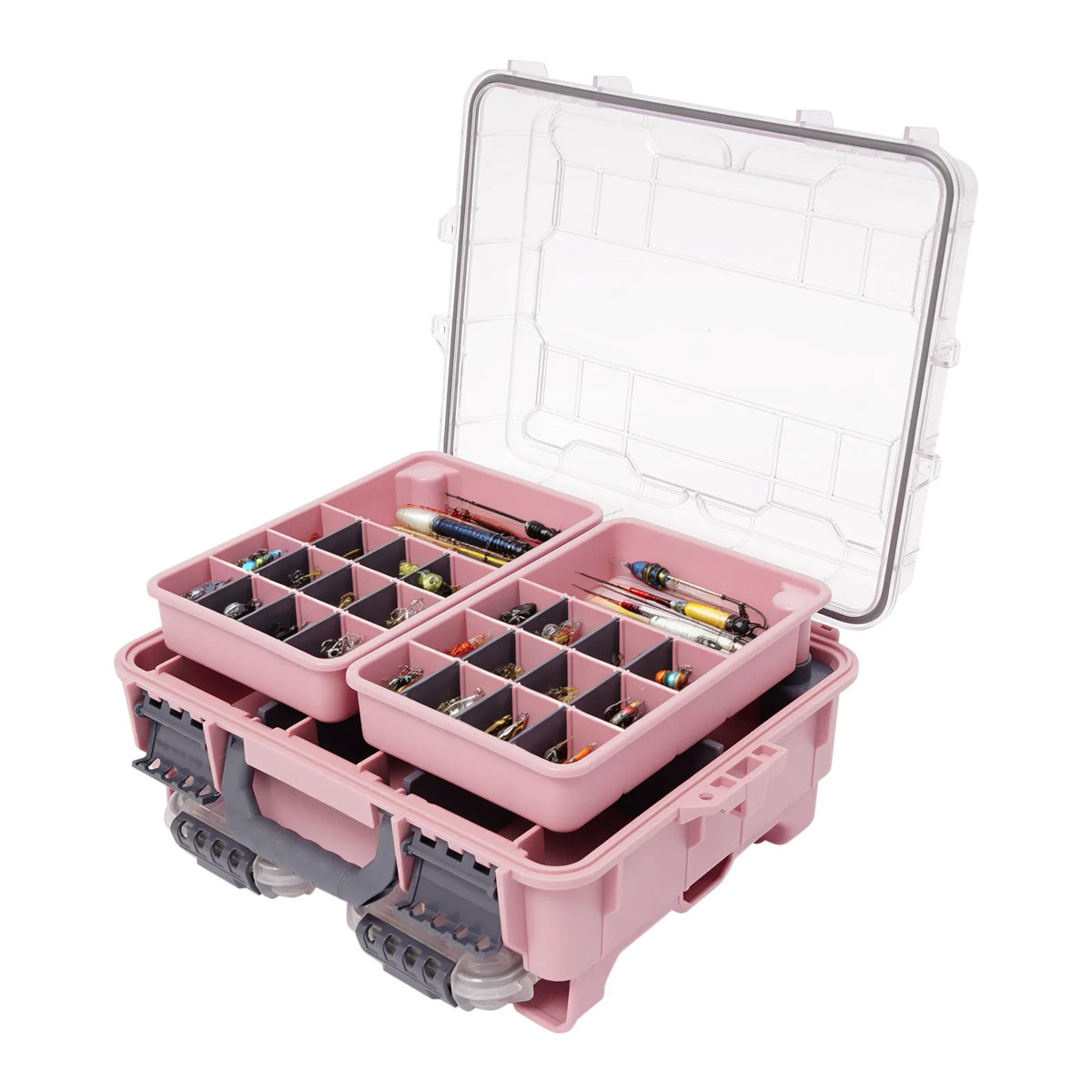 Waterproof Multi Layer Fishing Tackle Storage Box Double Lock