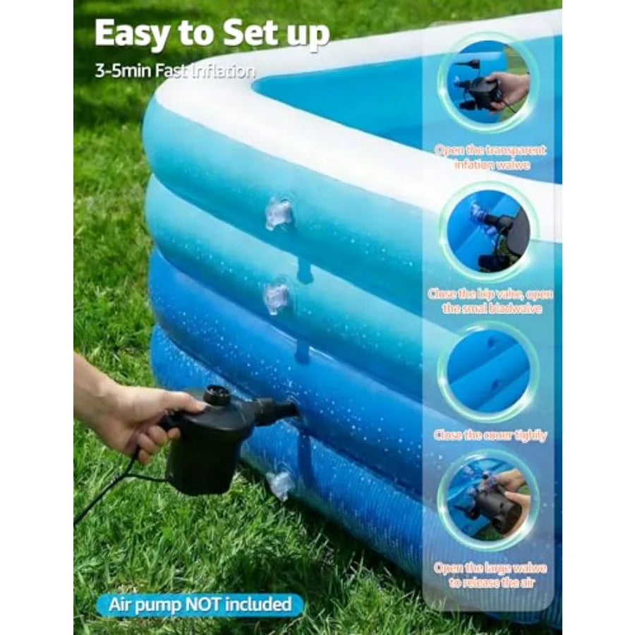 Backyard Inflatable Pool for Adults and Pets at Home
