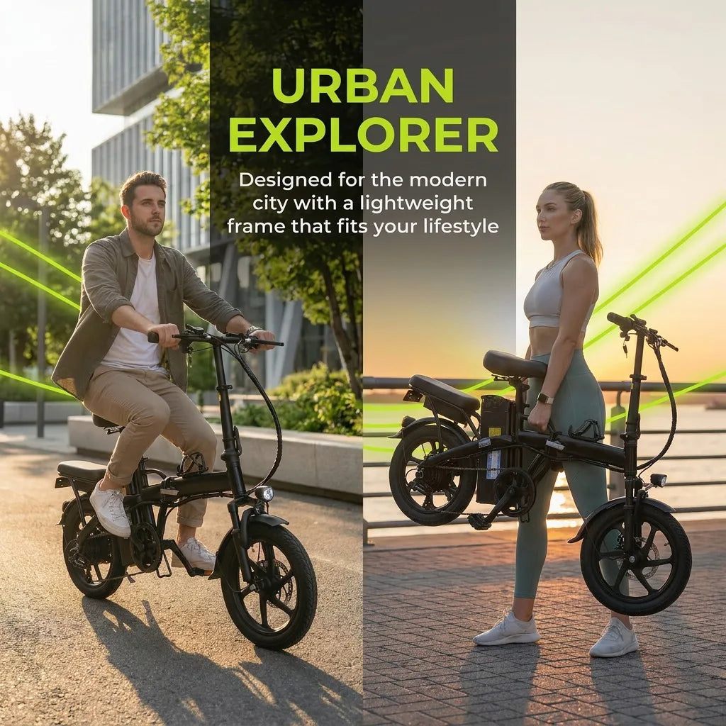 Folding Electric Bike With Rear Seat And 48V Battery