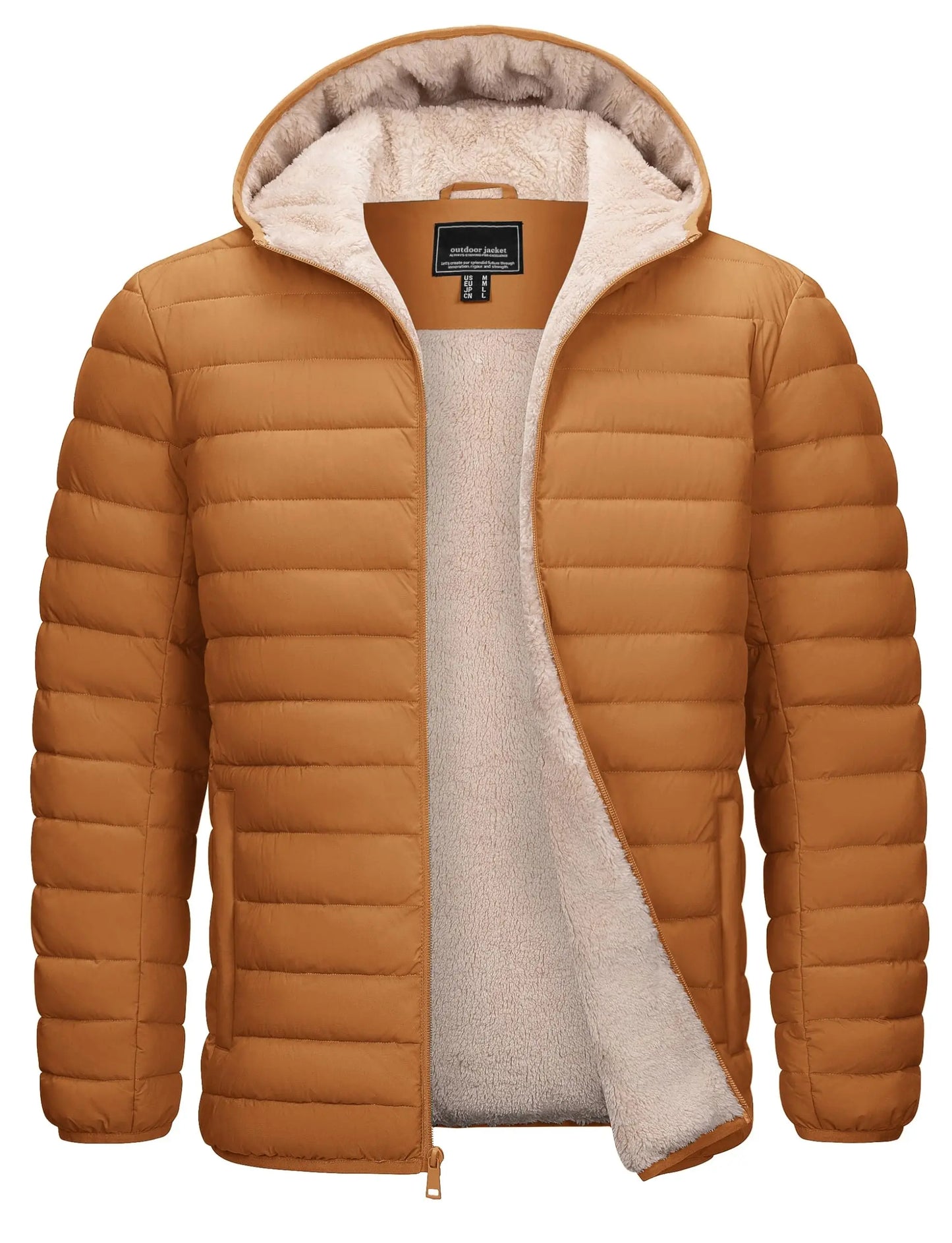 Cavva Mens Hooded Puffer Jacket Sherpa Lined Winter Coat