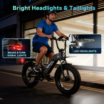 Cybervelo 1000W Peak Fat Tire Step Through Electric Bike