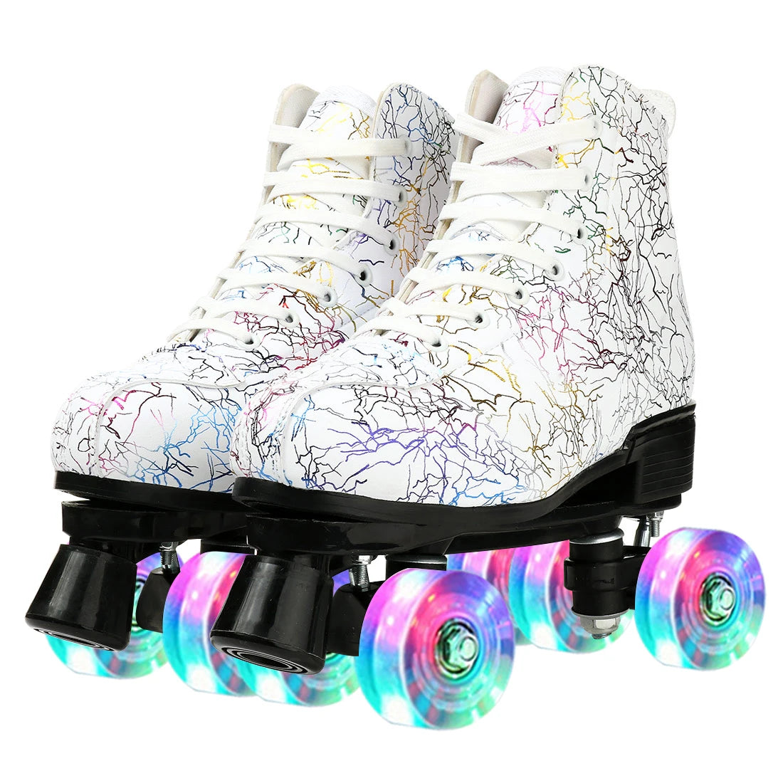 YYW Flashing Quad Roller Skates For Adults Women Men Outdoor
