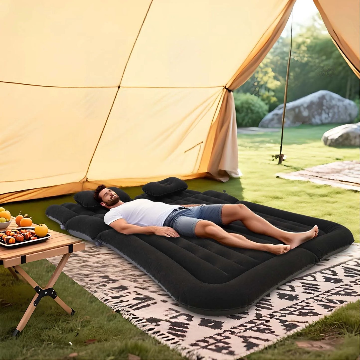 SUV Air Mattress With Pillows Thickened Inflatable Car Bed Set