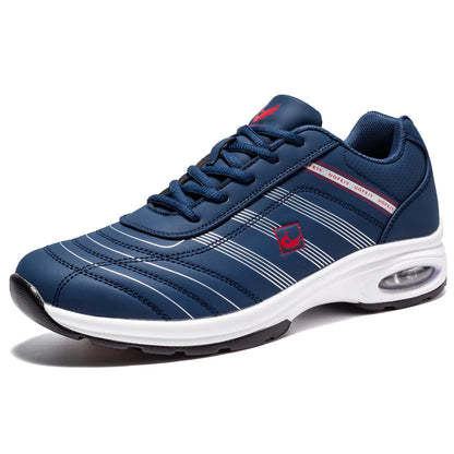 Mens Leather Golf Shoes Breathable Air Cushion Spikeless Athletic Sneakers