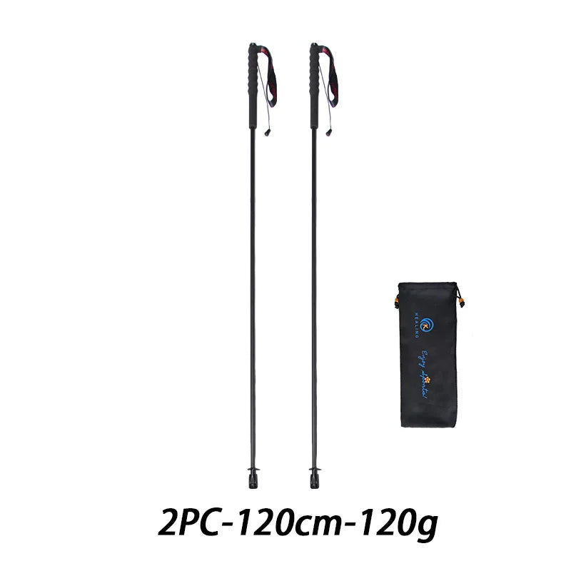 OKHEALING Carbon Fiber Trekking Poles Foldable Hiking Sticks