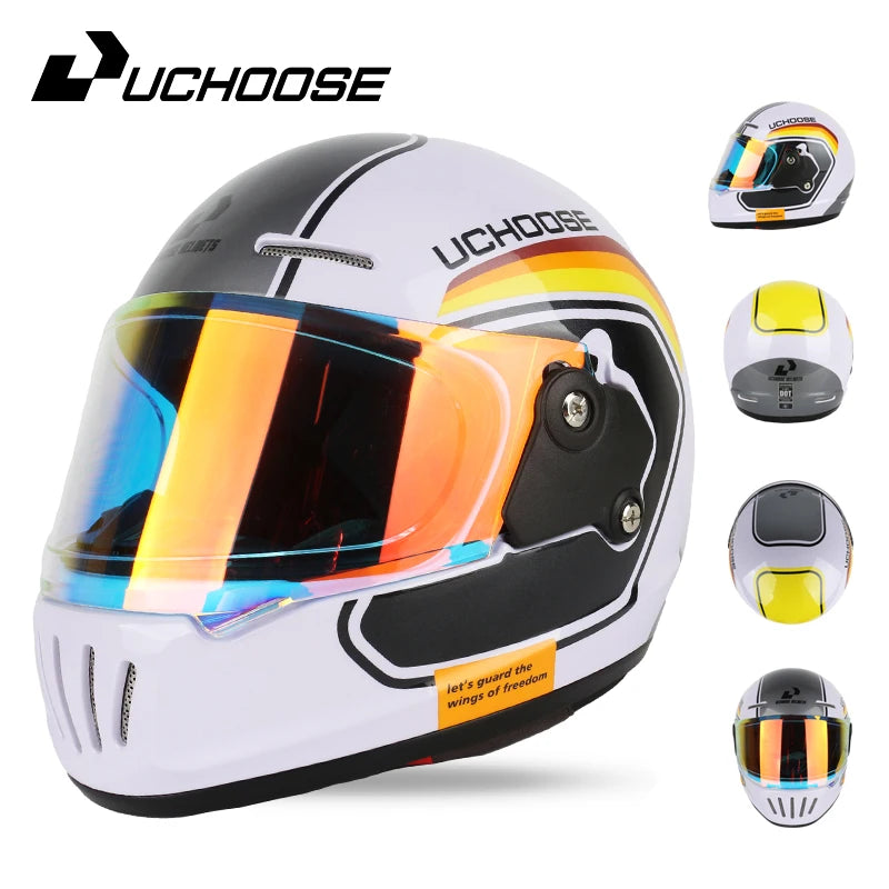 UCHOOSE Retro Motorcycle Helmet DOT Open Face Classic Style